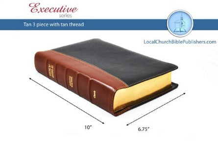 Mid-Size Classic Study KJV Bible (Tan/Black, 3 Piece Calfskin, Black Letter)