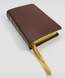 Compact Cameo KJV Bible (Brown Calfskin Leather, Red Letter)