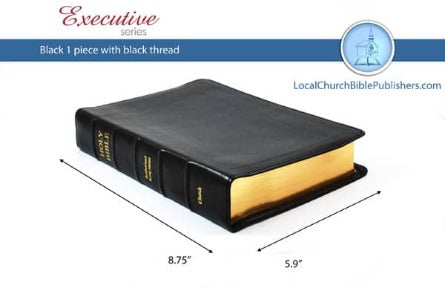 Hand Size Classic Study KJV Bible (Black, 1 Piece Calfskin Leather, Black Letter)