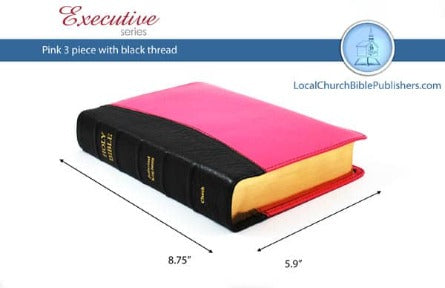 Hand Size Classic Study KJV Bible (Black/Pink, Calfskin Leather, Black Letter)