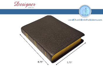 Hand Size KJV Paragraph Bible (1 Piece Black Calfskin Leather, Black Letter)