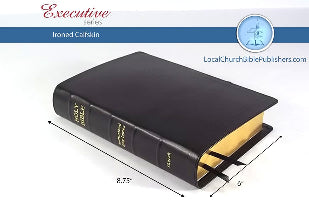 Hand Size KJV Paragraph Bible (1 Piece Black Calfskin Leather, Black Letter)