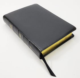 Mid-Size Wide Margin Turquoise Reference KJV Bible (Black Calfskin Leather, Black Letter)