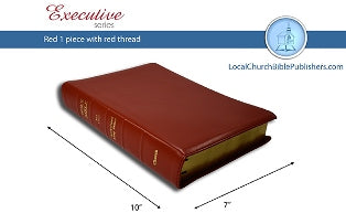 Mid-Size Large Print Center Column Reference KJV Bible (Red, 1 Piece Calfskin Leather, Red Letter)