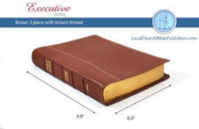 Mid-Size Wide Margin Text KJV Bible (Tan, 3 Piece Calfskin Leather, Black Letter)